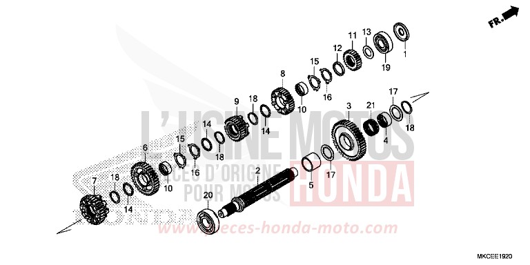 TRANSMISSION (COUNTERSHAFT) for Gold Wing DARKNESS BLACK METALLIC (NH463) from 2019